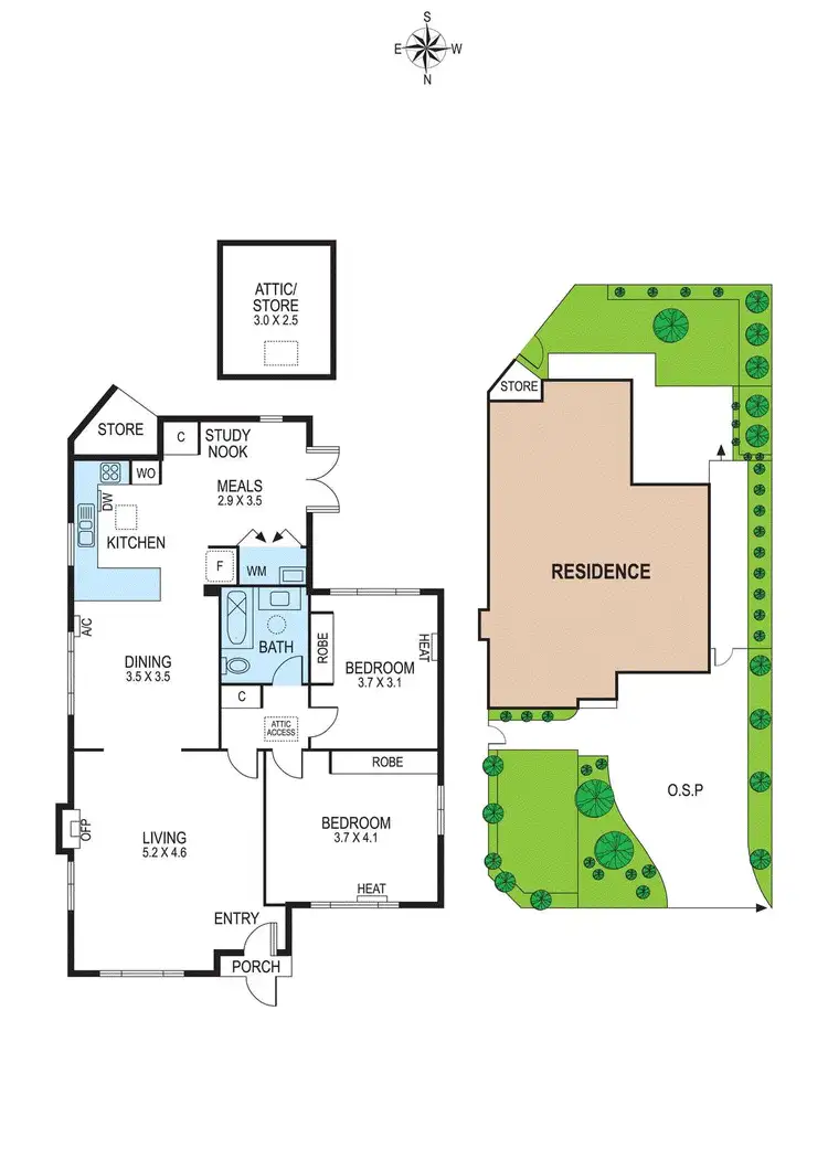 Floorplan of Homely villa listing, 1/252 Highett Road, Highett VIC 3190