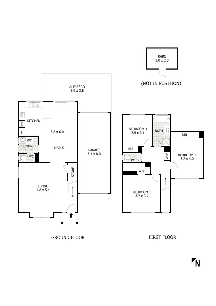 Floorplan of Homely townhouse listing, 3/96 Queen Street, Wallan VIC 3756
