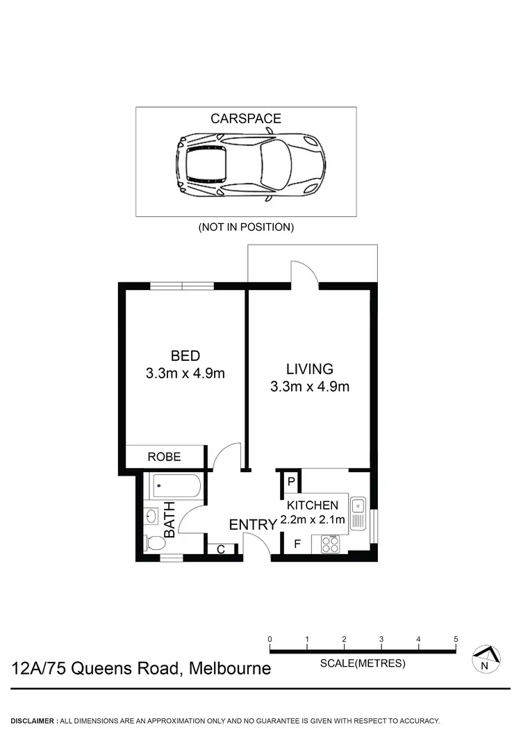Floorplan of Homely apartment listing, 12A/75 Queens Road, Melbourne VIC 3004