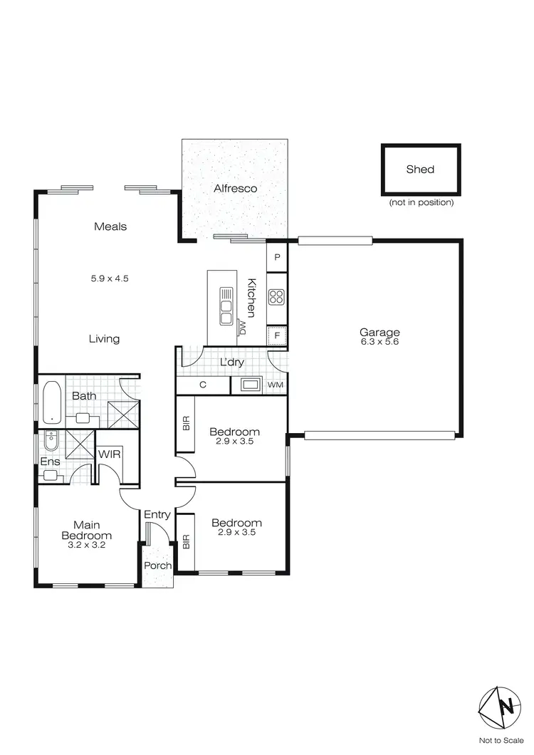Floorplan of Homely unit listing, 1/501 Leith Street, Redan VIC 3350