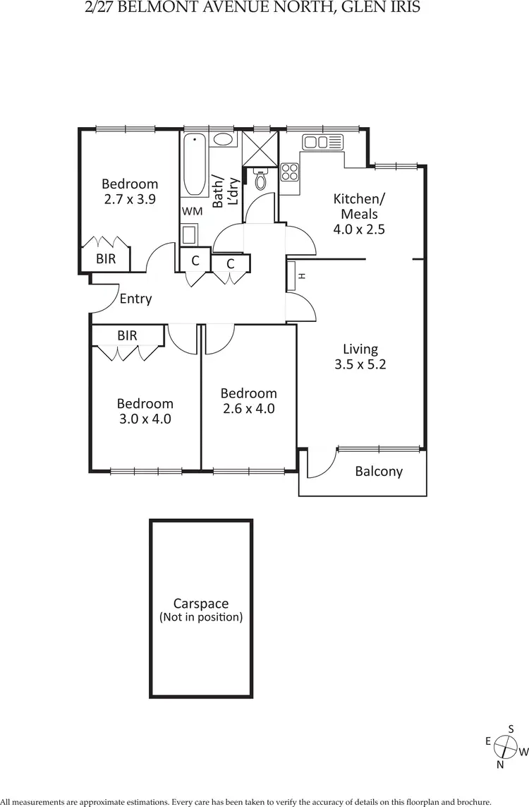Floorplan of Homely apartment listing, 2/27 Belmont Avenue North, Glen Iris VIC 3146