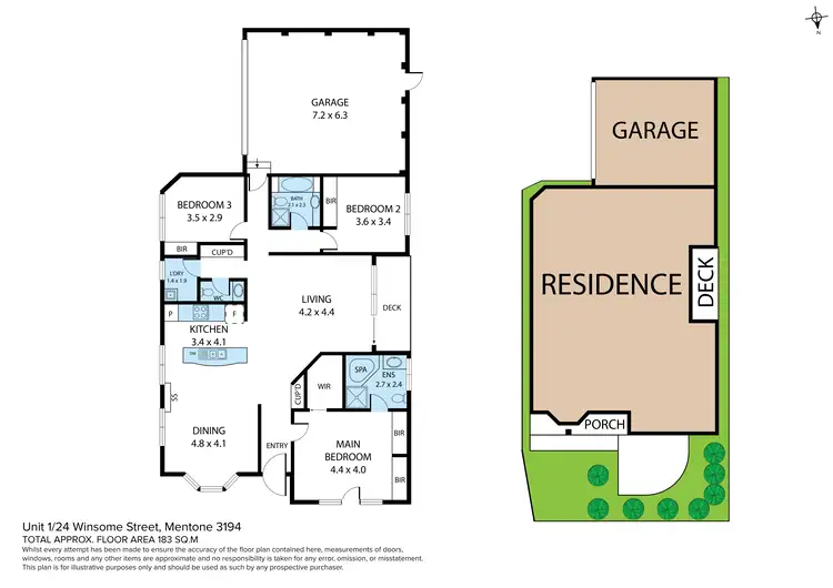 Floorplan of Homely townhouse listing, 1/24 Winsome Street, Mentone VIC 3194