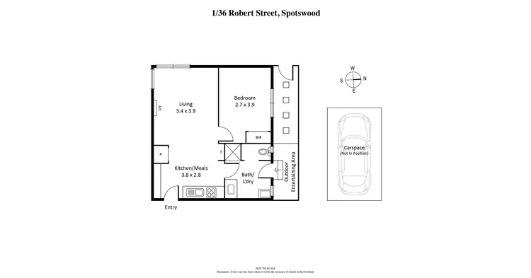 Floorplan of Homely apartment listing, 1/36 Robert Street, Spotswood VIC 3015