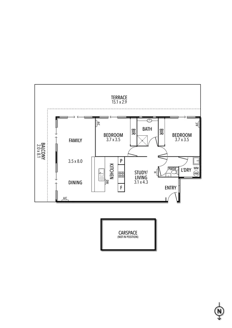 Floorplan of Homely apartment listing, 28/100 Union Road, Ascot Vale VIC 3032