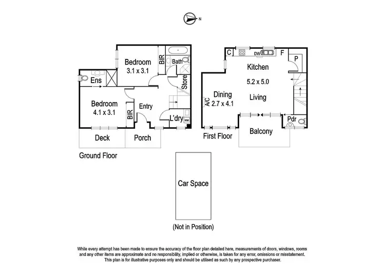 Floorplan of Homely townhouse listing, 1/145 Grange Road, Alphington VIC 3078