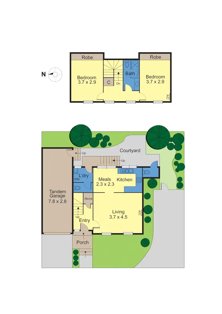 Floorplan of Homely townhouse listing, 3/110 Wellington Street, Kew VIC 3101