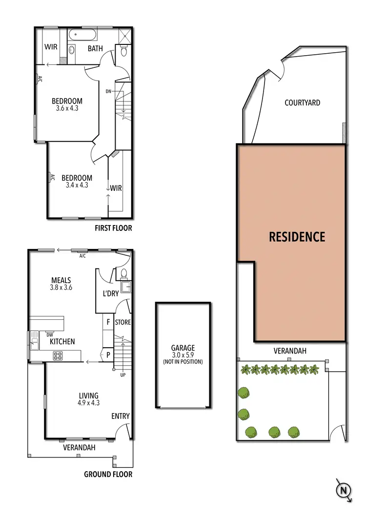 Floorplan of Homely townhouse listing, 2/32 Epsom Road, Ascot Vale VIC 3032