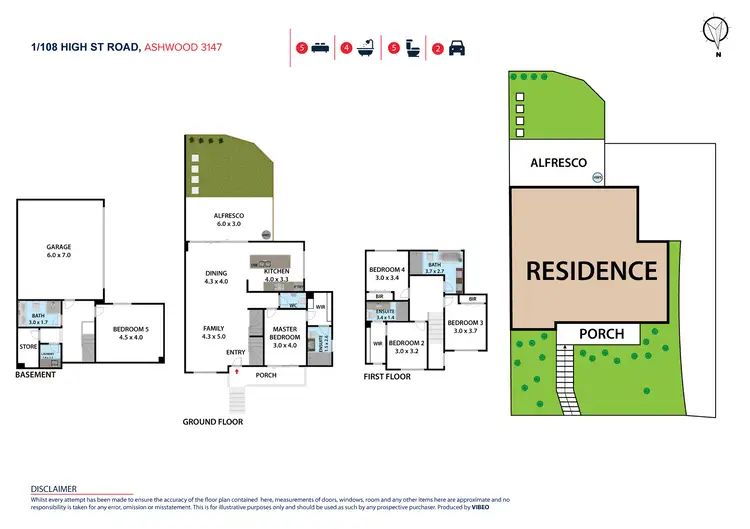 Floorplan of Homely townhouse listing, 1/108 High Street Road, Ashwood VIC 3147