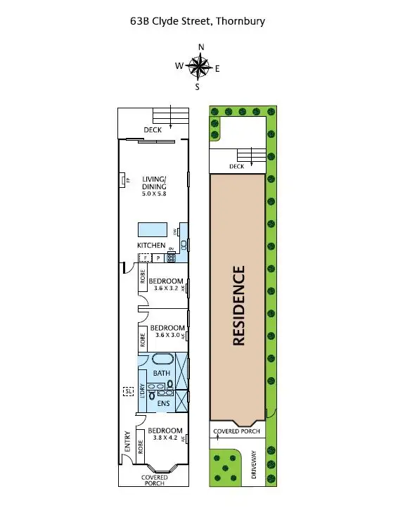 Floorplan of Homely house listing, 63B Clyde Street, Thornbury VIC 3071