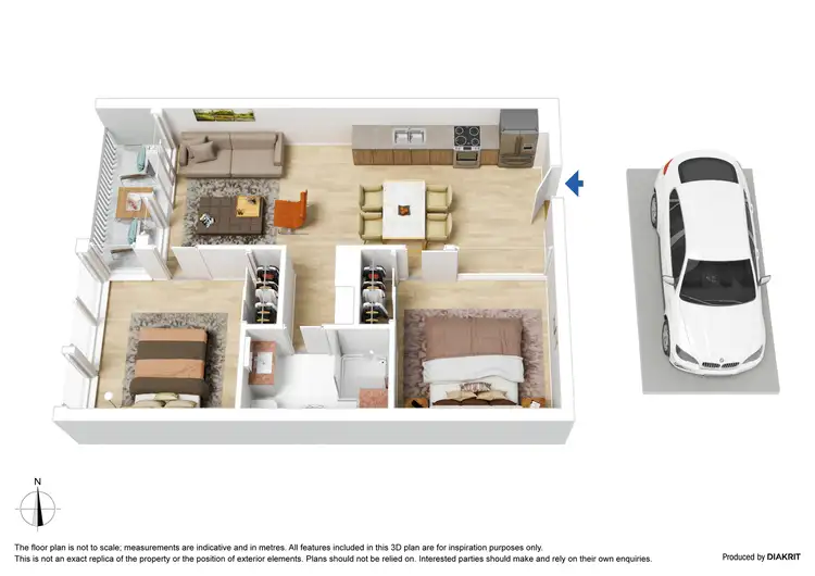Floorplan of Homely apartment listing, 3406/618 Lonsdale Street, Melbourne VIC 3000