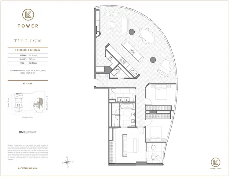 Floorplan of Homely apartment listing, 3502/1 Almeida Crescent, South Yarra VIC 3141