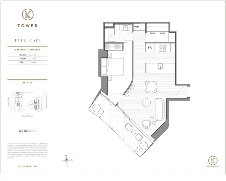 Floorplan of Homely apartment listing, 406/1 ALMEIDA Crescent, South Yarra VIC 3141