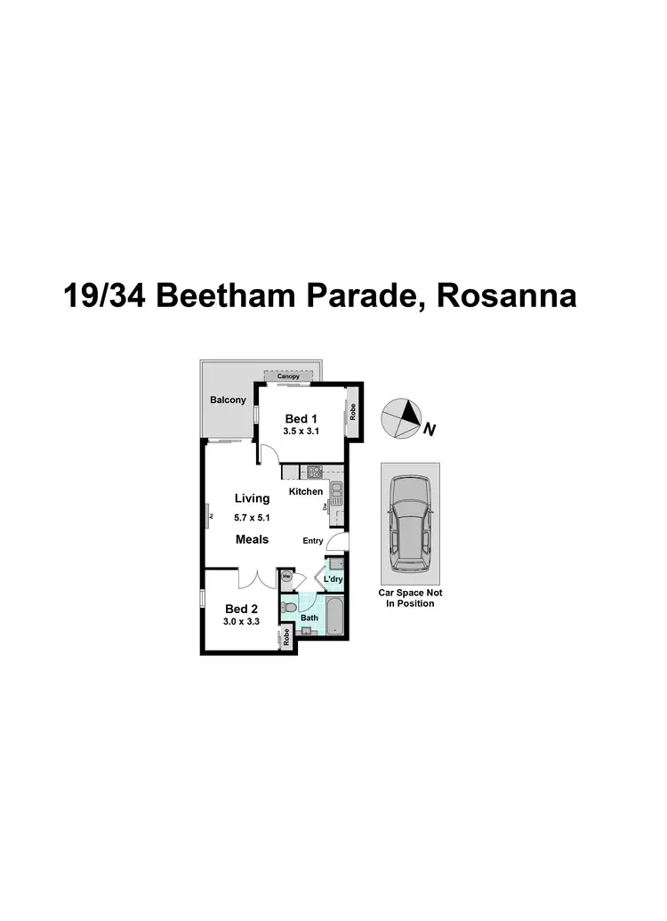Floorplan of Homely apartment listing, 19/34 Beetham Parade, Rosanna VIC 3084