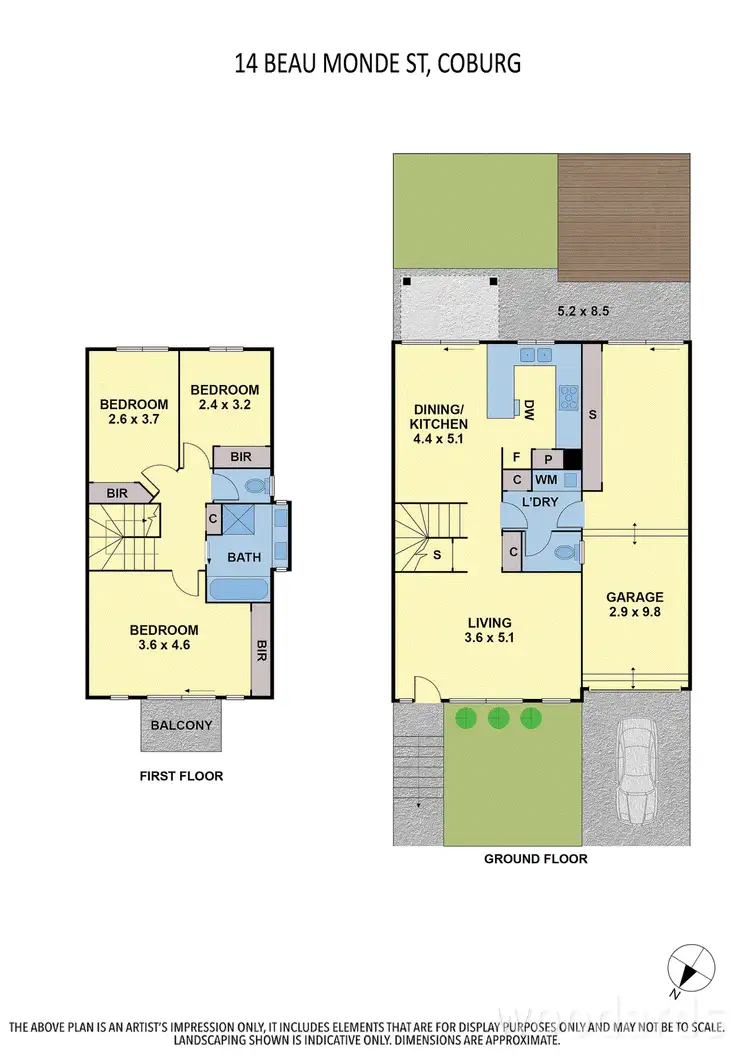 Floorplan of Homely townhouse listing, 14 Beaumonde Street, Coburg VIC 3058