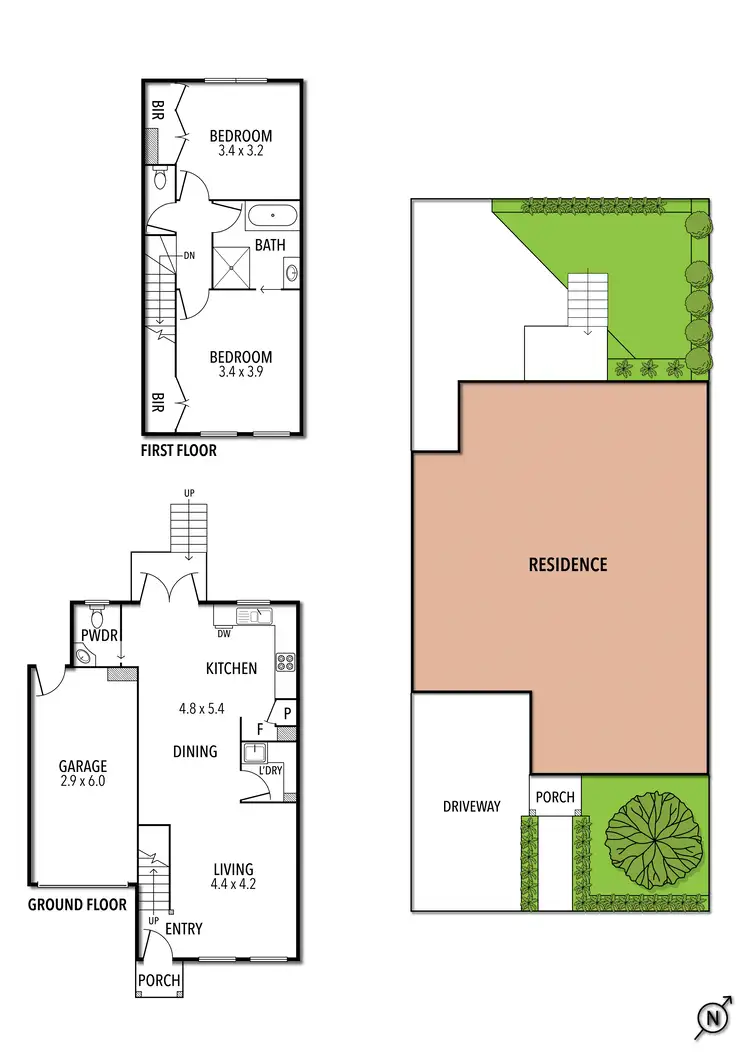 Floorplan of Homely townhouse listing, 6 Doncaster Street, Ascot Vale VIC 3032