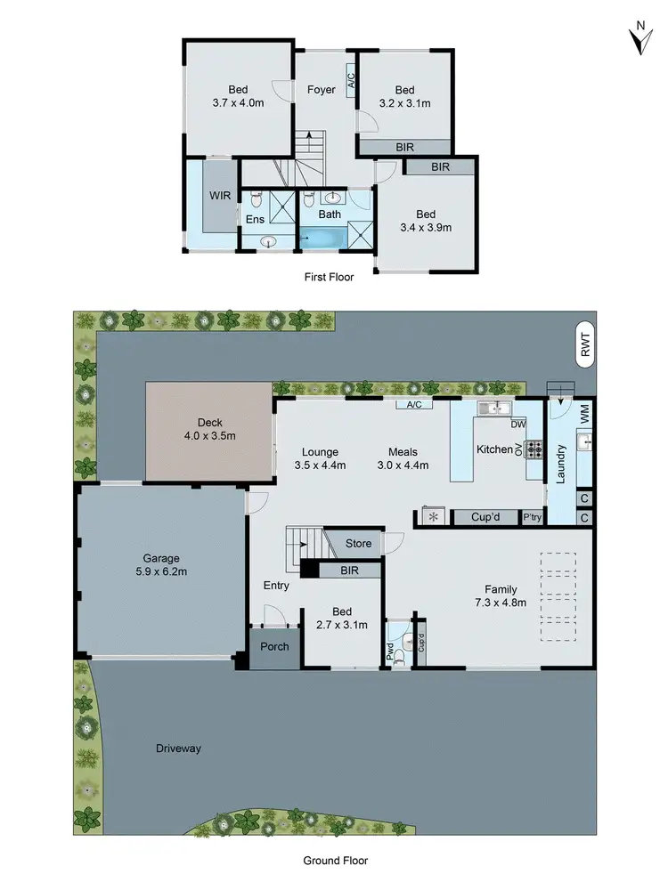 Floorplan of Homely townhouse listing, 2/8 Beckett Street, Chadstone VIC 3148
