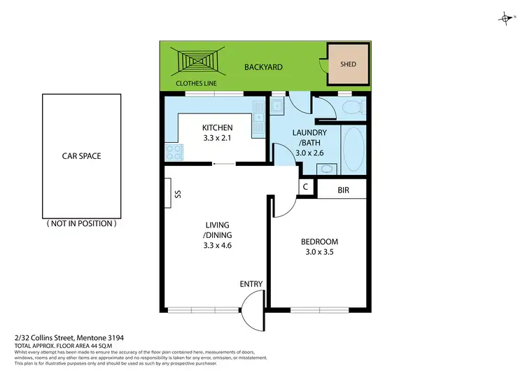 Floorplan of Homely unit listing, 2/32 Collins Street, Mentone VIC 3194