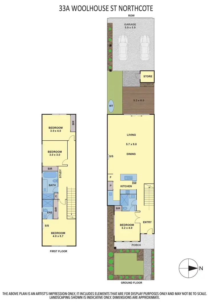 Floorplan of Homely townhouse listing, 33A Woolhouse Street, Northcote VIC 3070