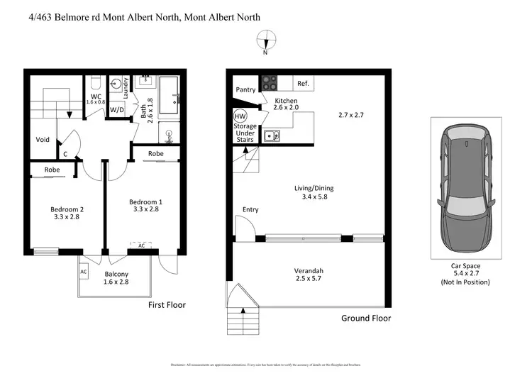 Floorplan of Homely townhouse listing, 4/463 Belmore Road, Mont Albert North VIC 3129