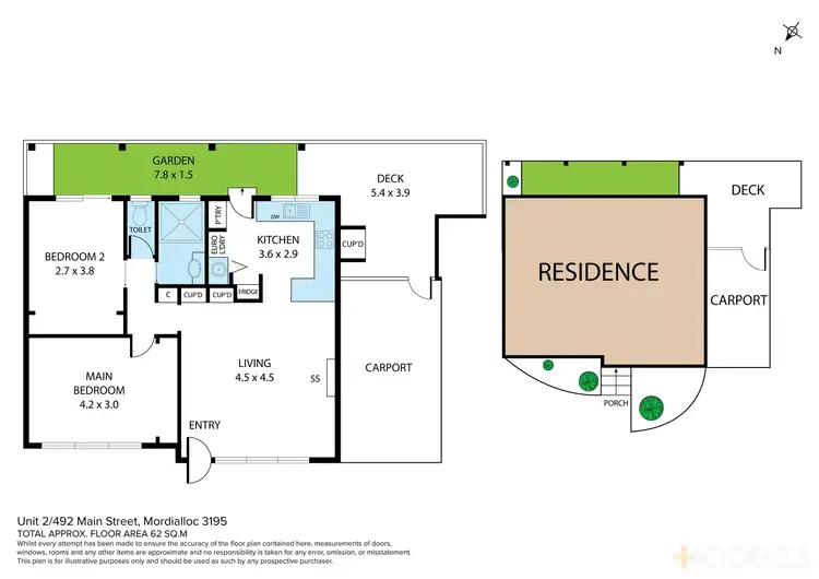 Floorplan of Homely unit listing, 2/492 Main Street, Mordialloc VIC 3195