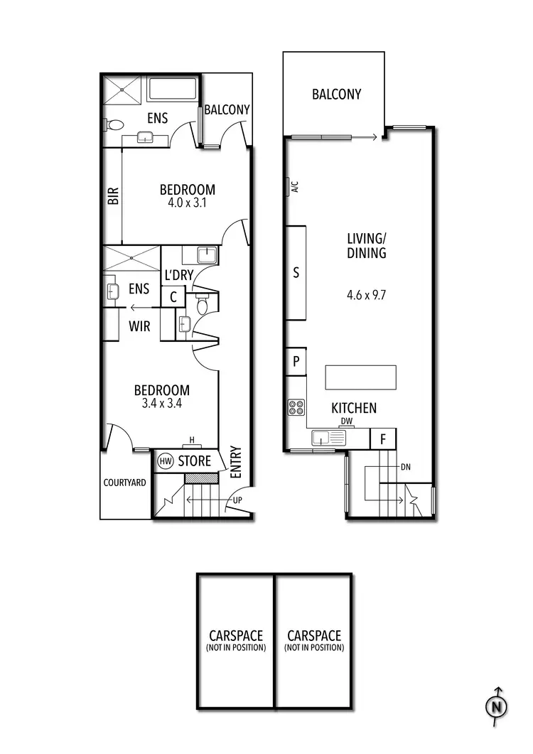 Floorplan of Homely townhouse listing, 9/3 Miller Street, Fitzroy North VIC 3068