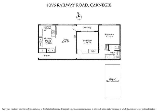 Floorplan of Homely apartment listing, 10/76 Railway Road, Carnegie VIC 3163