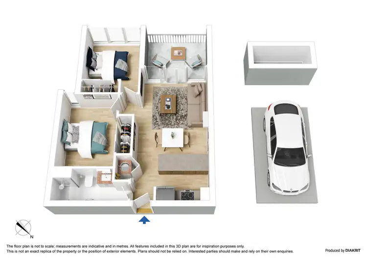 Floorplan of Homely apartment listing, 214/85 Market Street, South Melbourne VIC 3205
