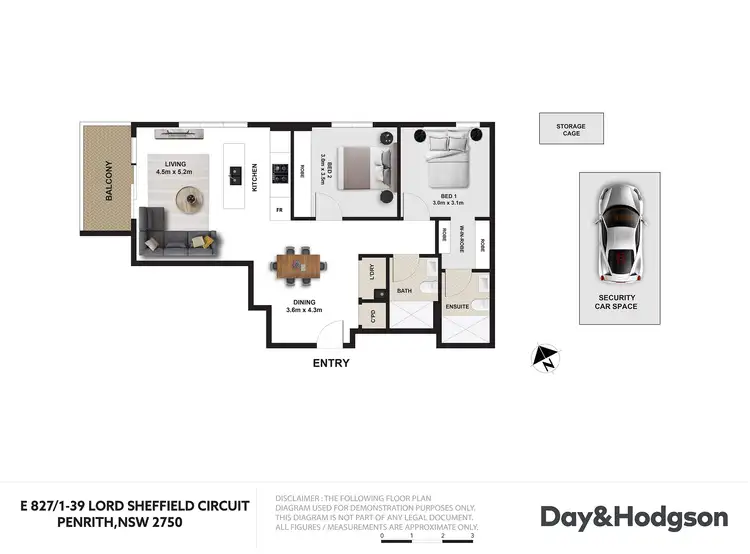 Floorplan of Homely apartment listing, 827/1-39 Lord Sheffield Circuit, Penrith NSW 2750