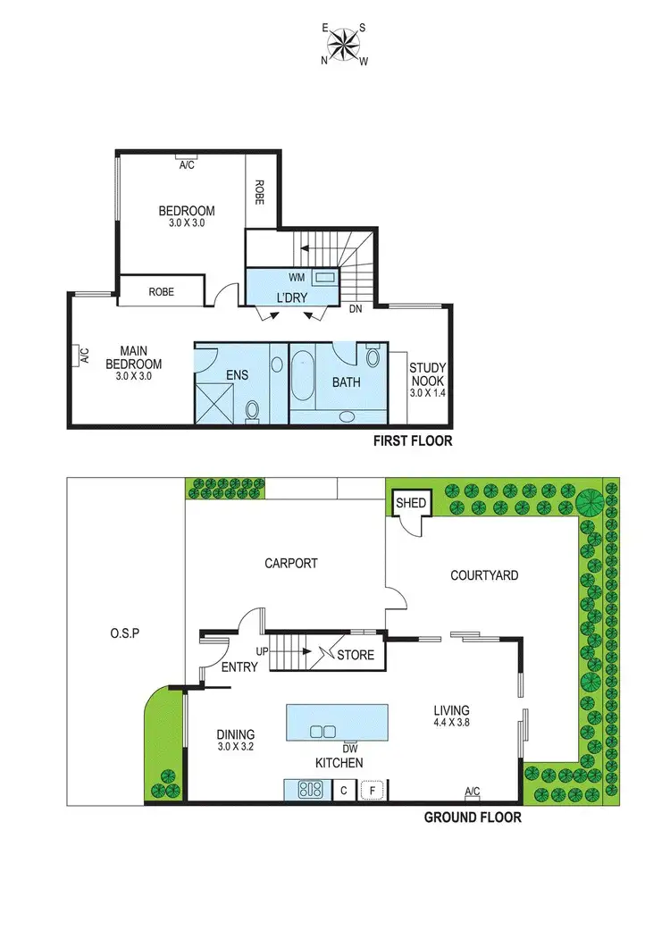 Floorplan of Homely townhouse listing, 4/12 Phillip Street, Mentone VIC 3194