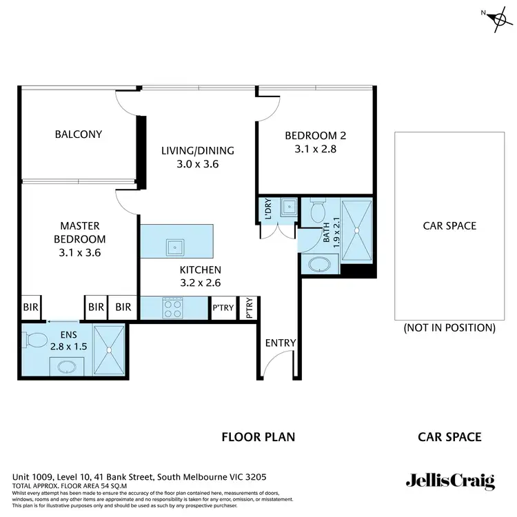 Floorplan of Homely apartment listing, 1009/41 Bank Street, South Melbourne VIC 3205