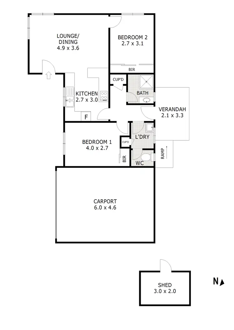 Floorplan of Homely unit listing, 1/62 Melbourne Street, Kilmore VIC 3764