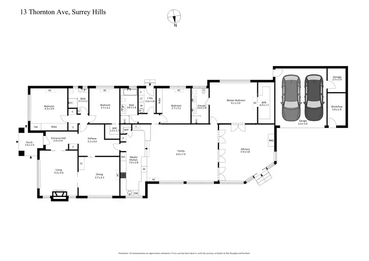 Floorplan of Homely house listing, 13 Thornton Avenue, Surrey Hills VIC 3127
