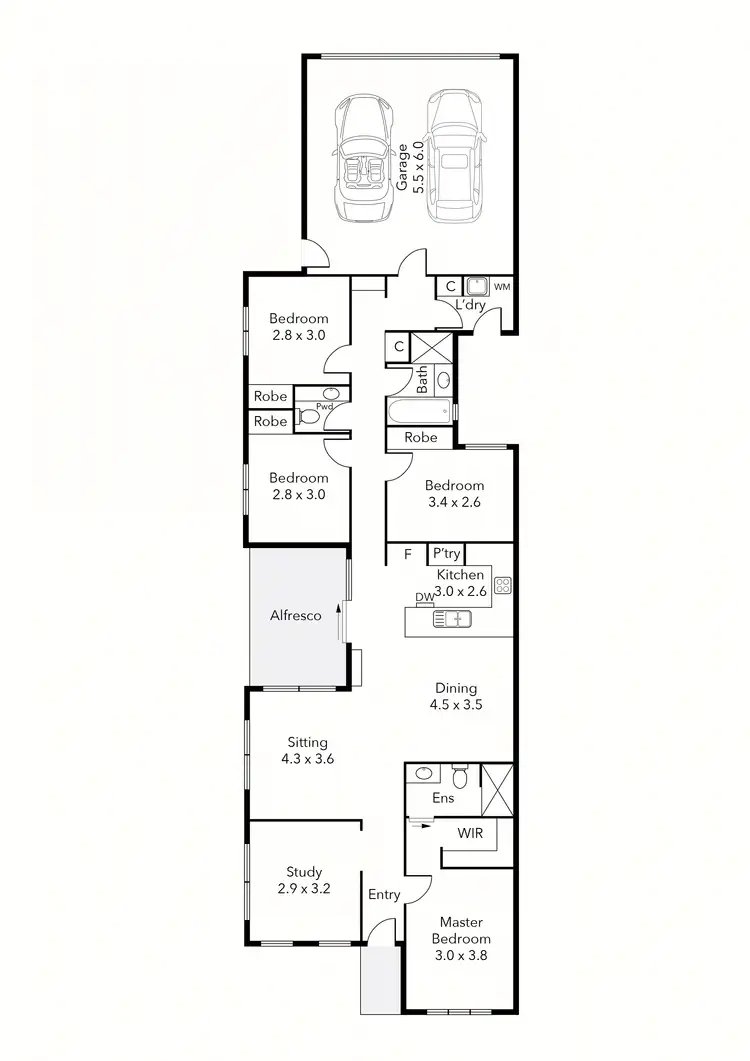 Floorplan of Homely townhouse listing, 104 Oshannassy Parade, Lucas VIC 3350