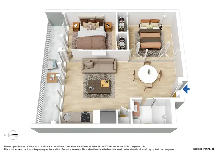 Floorplan of Homely apartment listing, 1603/18 Yarra Street, South Yarra VIC 3141