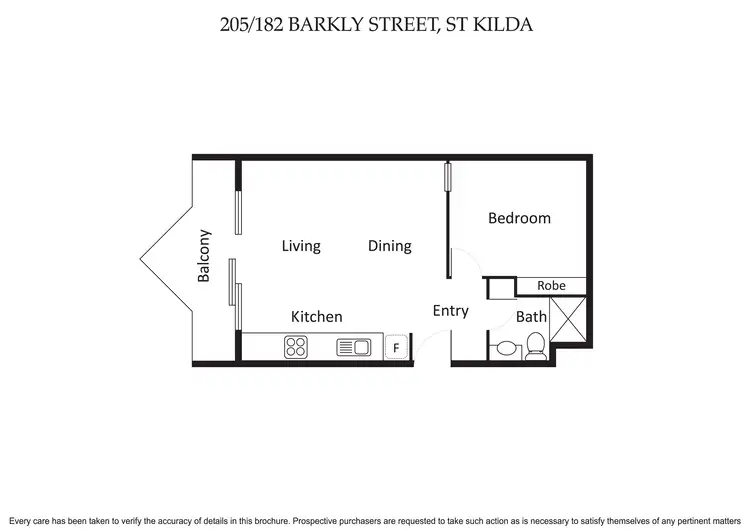 Floorplan of Homely apartment listing, 205/182 Barkly Street, St Kilda VIC 3182