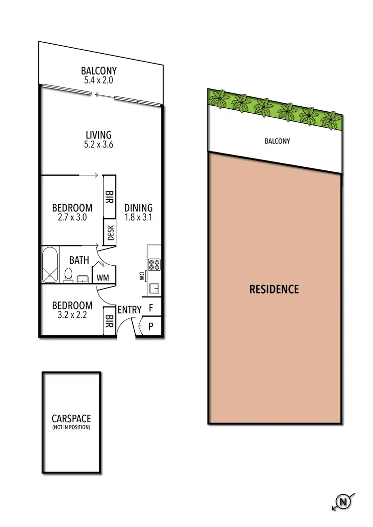 Floorplan of Homely apartment listing, 856/18 Mt Alexander Road, Travancore VIC 3032