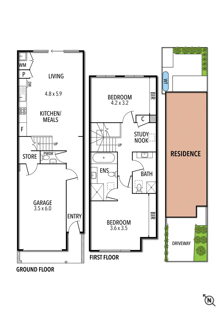 Floorplan of Homely townhouse listing, 8 Retreat Drive, Ascot Vale VIC 3032