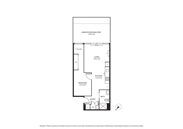 Floorplan of Homely apartment listing, 1306/36 La Trobe Street, Melbourne VIC 3000