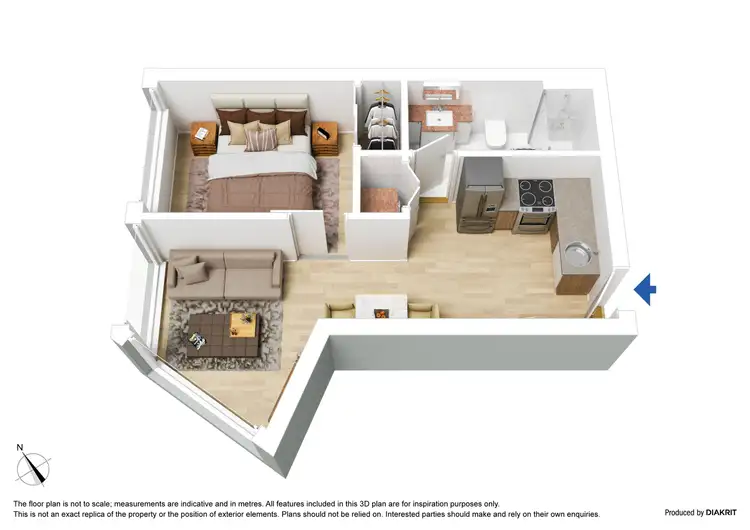 Floorplan of Homely apartment listing, 1306/33 Clarke Street, Southbank VIC 3006