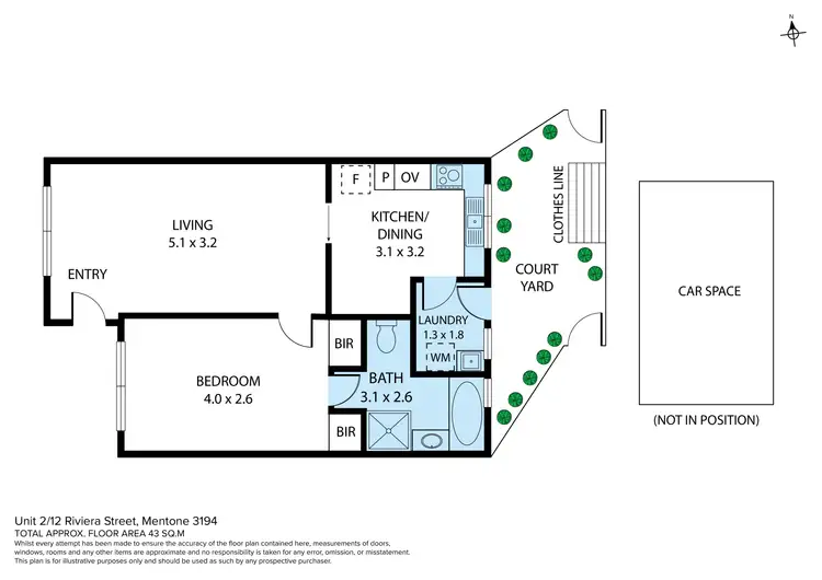 Floorplan of Homely unit listing, 2/12 Riviera Street, Mentone VIC 3194