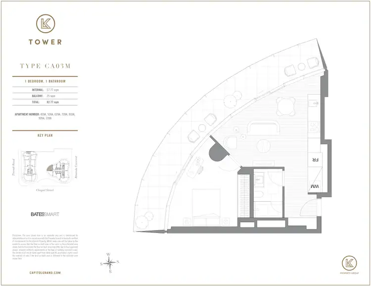 Floorplan of Homely apartment listing, 609/1 Almeida Crescent, South Yarra VIC 3141