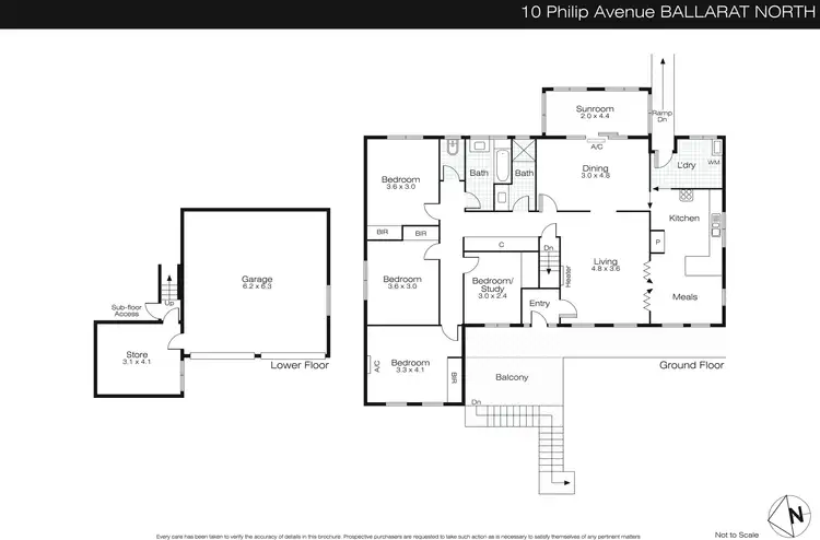 Floorplan of Homely house listing, 10 Philip Avenue, Ballarat North VIC 3350