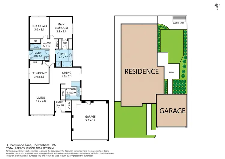 Floorplan of Homely townhouse listing, 3 Charnwood Lane, Cheltenham VIC 3192