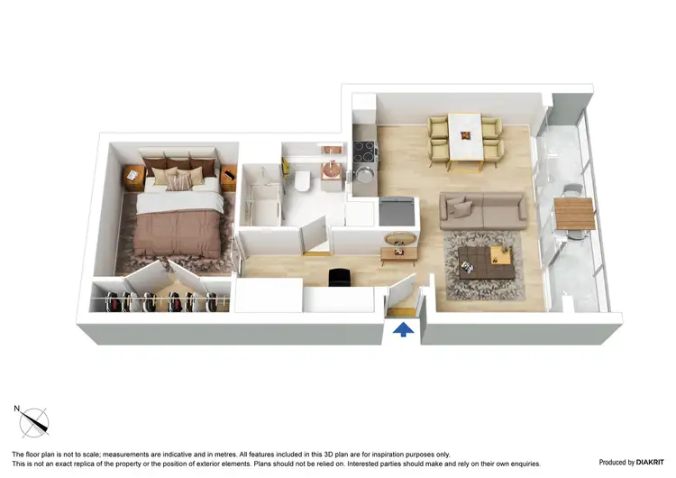 Floorplan of Homely apartment listing, 2012/620 Collins Street, Melbourne VIC 3000
