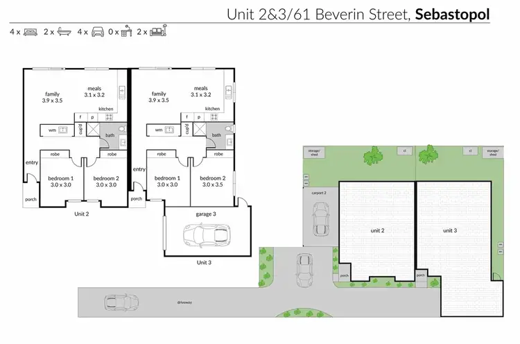 Floorplan of Homely unit listing, 3/61 Beverin Street, Sebastopol VIC 3356