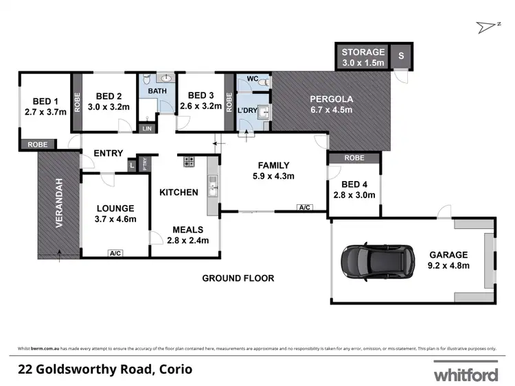 Floorplan of Homely house listing, 22 Goldsworthy Road, Corio VIC 3214