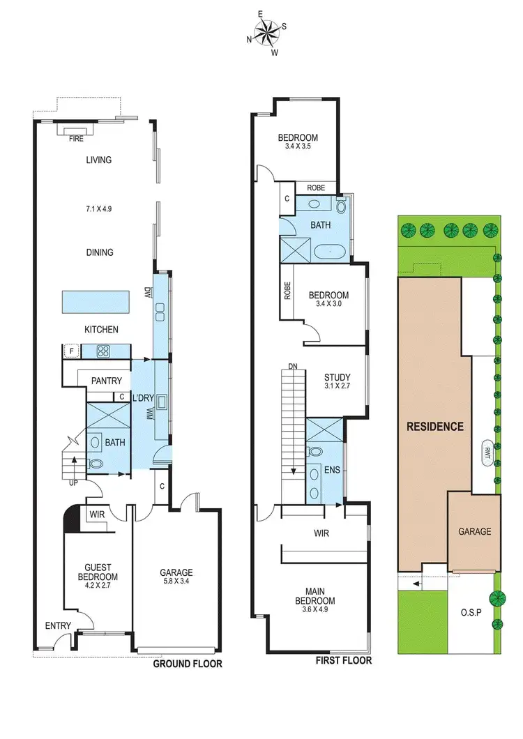 Floorplan of Homely townhouse listing, 84A Spring Road, Hampton East VIC 3188