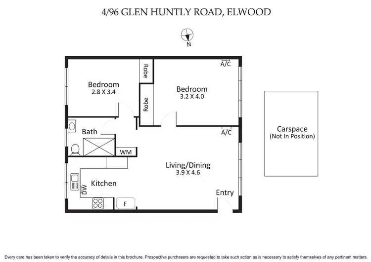 Floorplan of Homely apartment listing, 4/96 Glen Huntly Road, Elwood VIC 3184