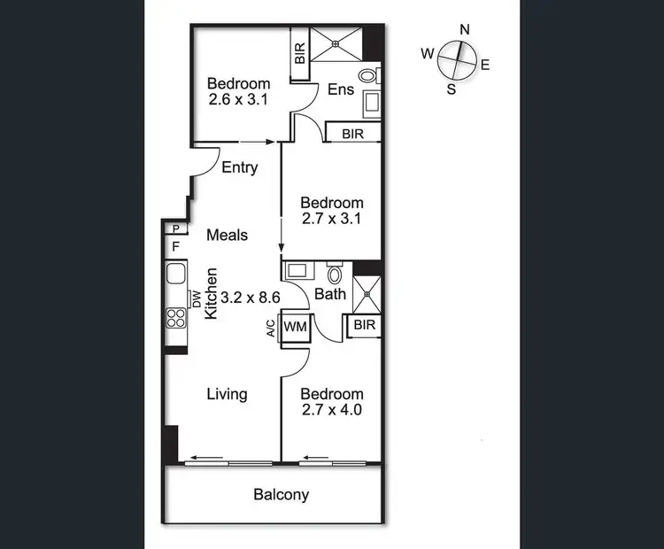 Floorplan of Homely apartment listing, 1404/199 William Street, Melbourne VIC 3000