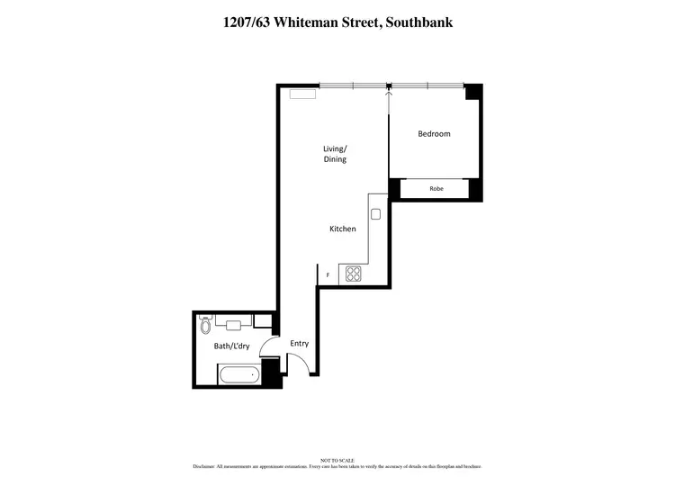 Floorplan of Homely apartment listing, 1207/63 Whiteman Street, Southbank VIC 3006
